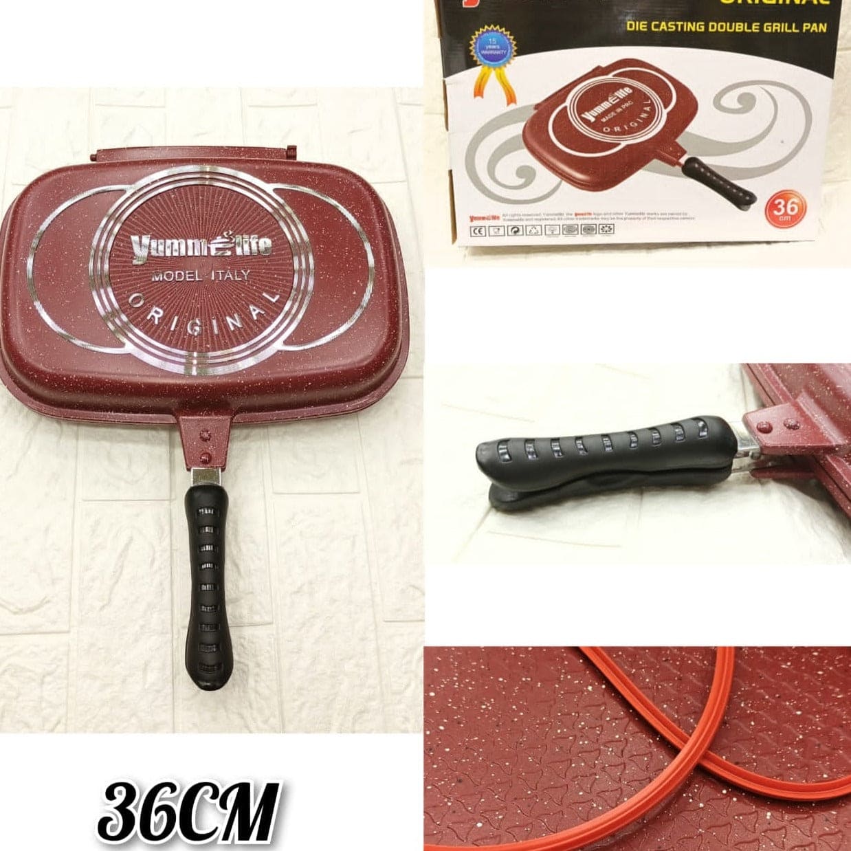 Double Sided Grill Pan, Non-Stick Barbecue Tool, Cookware Grill Frying Pan.