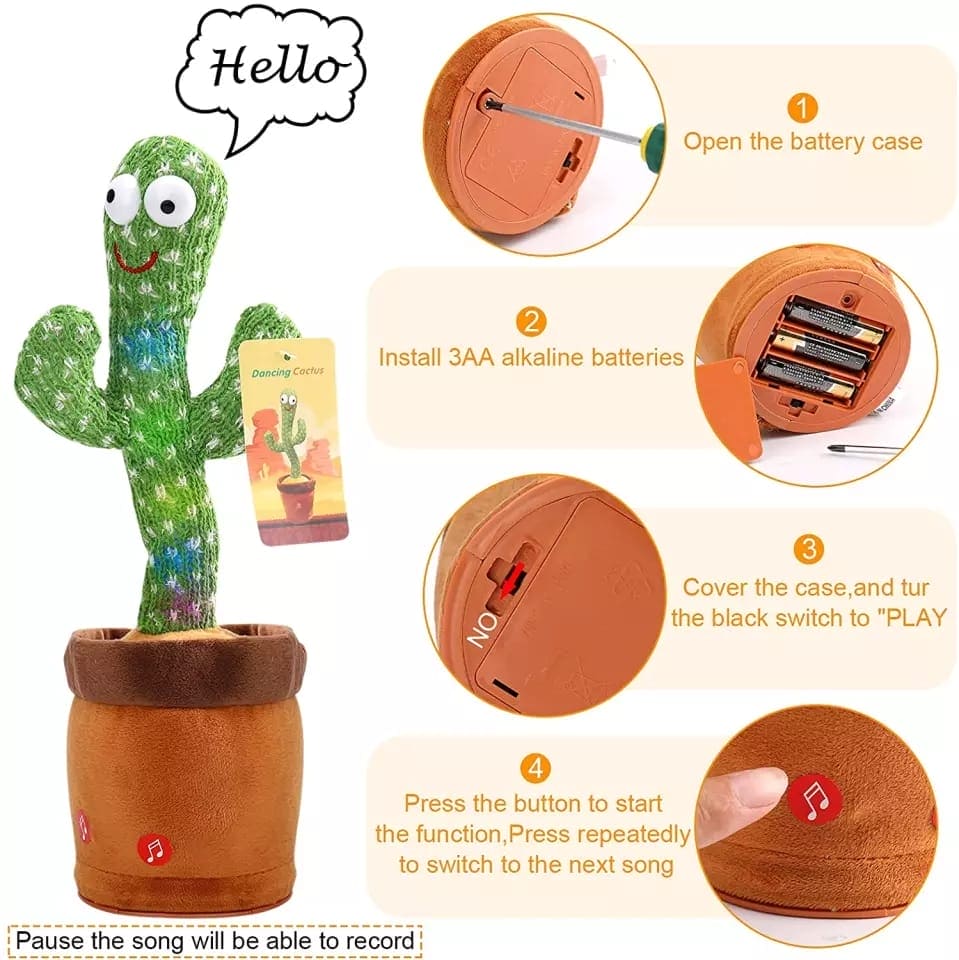 Lovely Talking Toy Dancing Cactus, Cactus Plush Toy.