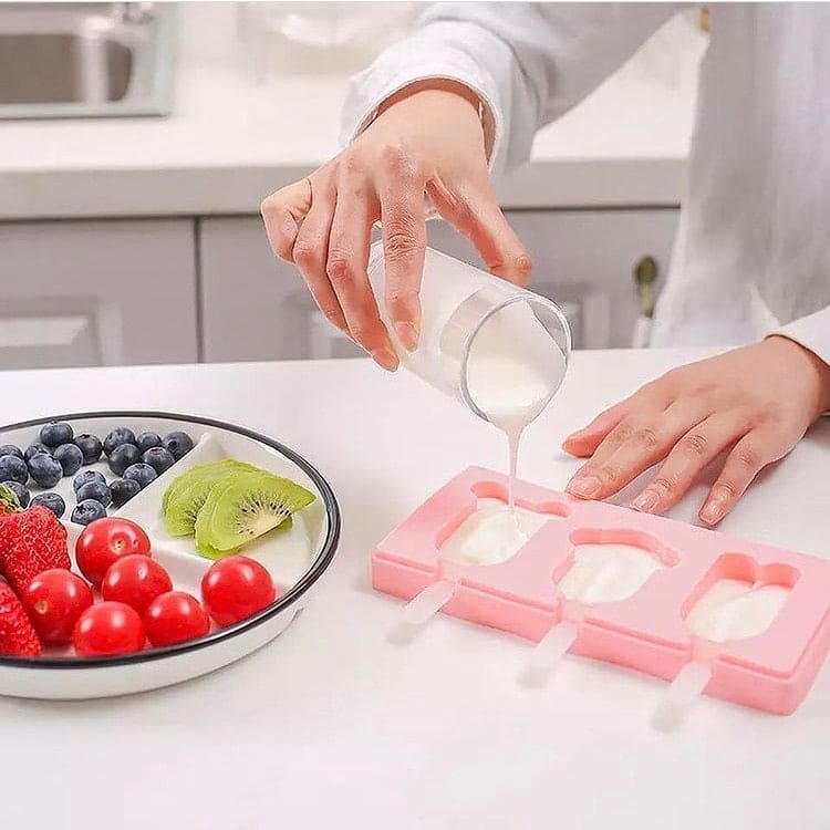 Silicone Popsicle Molds, Set Of 3 Cartoon Ice Pop Maker, Ice Cream Mold