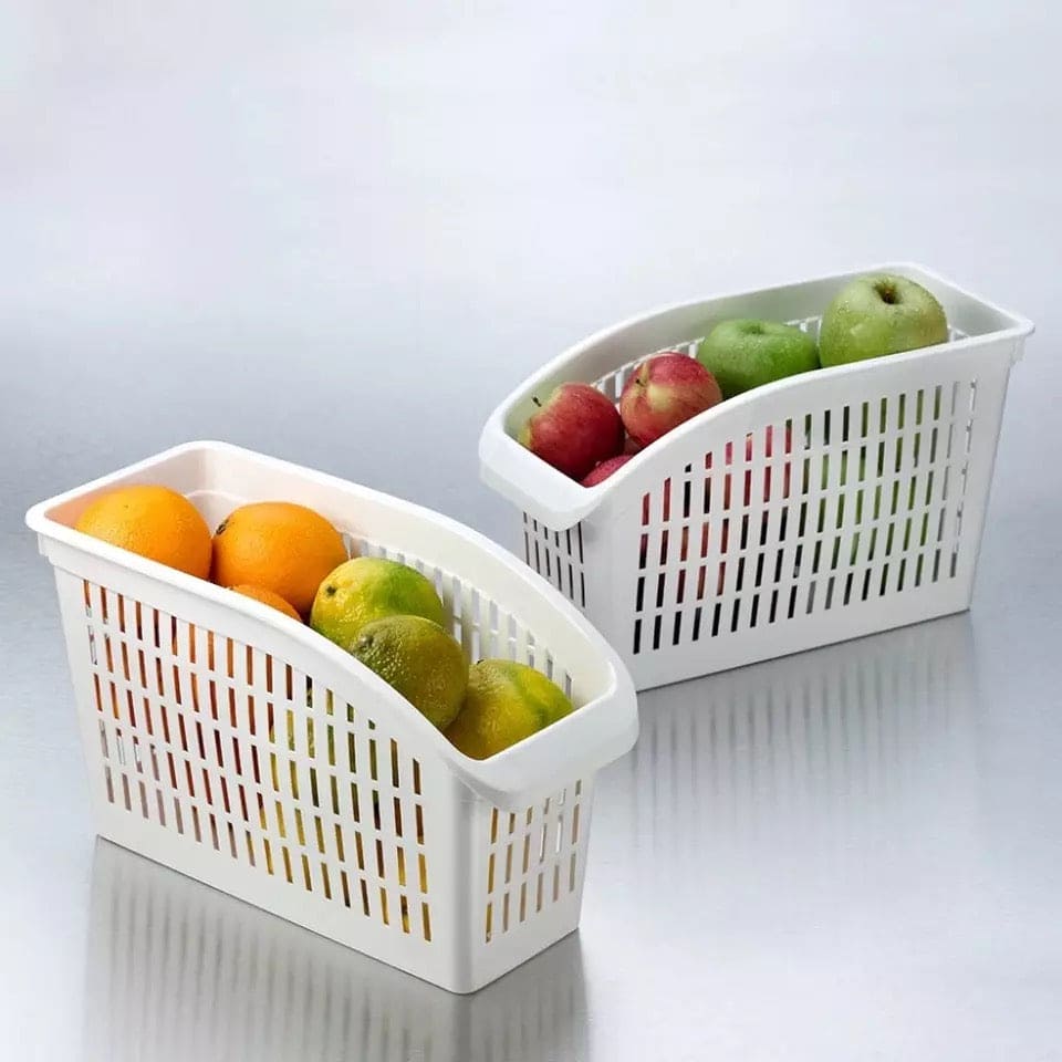 Kitchen Organizer Basket, Drawer Adjustable Storage Box, Retractable Drawer Space Saver Slide Fridge Rack, Classified Organizer Container, Vegetable Drain Basket