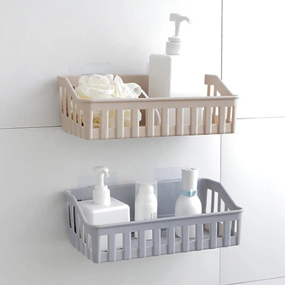 Wall Mounted Shower Caddy Bathroom Shelf, Toilet Shampoo Soap Holder, Cosmetic Storage Rack, Wall Mounted Kitchen Storage Rack