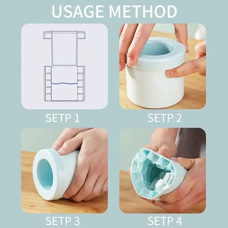 Mini Silicone Ice Bucket, Squishy Ice Cube Bucket, Quickly Freeze Silicone Ice Maker Ice Cup, Cylinder Ice Tray, Easy Release Press Type Ice Grid for Home Camping Travel, 3D Cylinder Silicone Ice Cube Tray, Decompress Ice Lattice