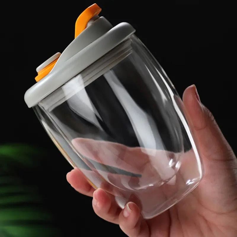 Double Wall Glass, Transparent Insulated Coffee Cup.