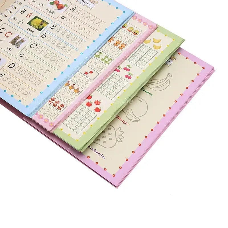 Set of 4 Child Learning Book, Writing Practice Copy Books.