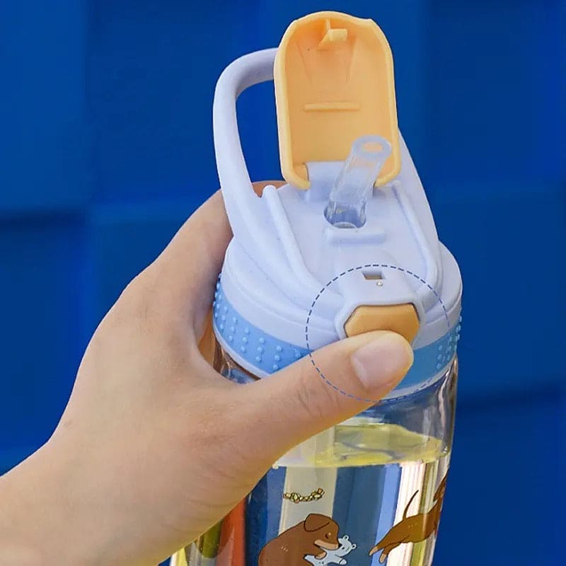 Lucky Baby Water Bottle, Kids Water Sippy Cup, Creative Cartoon Baby Feeding Cup, Portable Baby Water Bottle School Kids Kettle, Water Bottle Bouncing Cup, 480ML Leakproof Children's Straw Cup