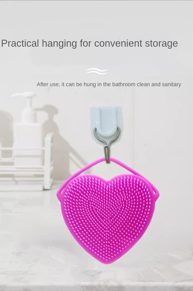 Silicon Heart Sponge, Baby Shampoo Shower Brush, Children Silicone Rubbing Mud, Massage Body Bath Brush, Kids Skin Care Nursing Bath Rubbing Supplies