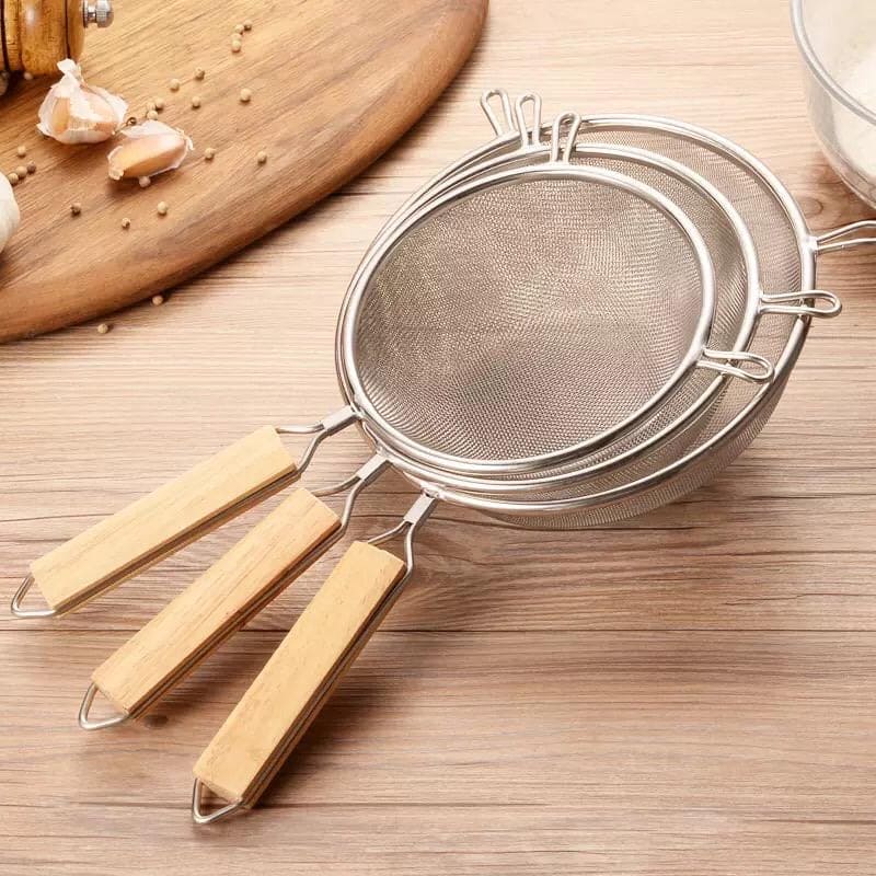 Set Of 3 Stainless Sieve Milk Machine Filter, Food Strainer Set With Sturdy Handles, Kitchen Mesh Filter