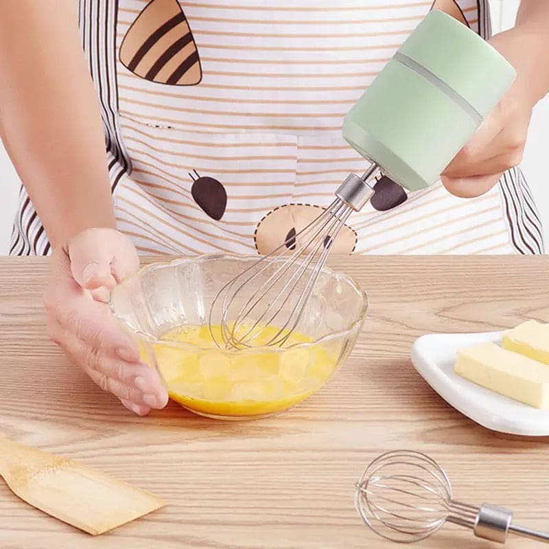 Mini Food Mixer, 3 In 1 Cordless Garlic Chopper, Electric Hand Mixer, Portable Manual Mixer, 3 Speed Adjustable Electric Egg Beater, Wireless Multifunction Hand Blender, USB Rechargeable Mini Food Chopper, Kitchen Blender For Baking Cooking