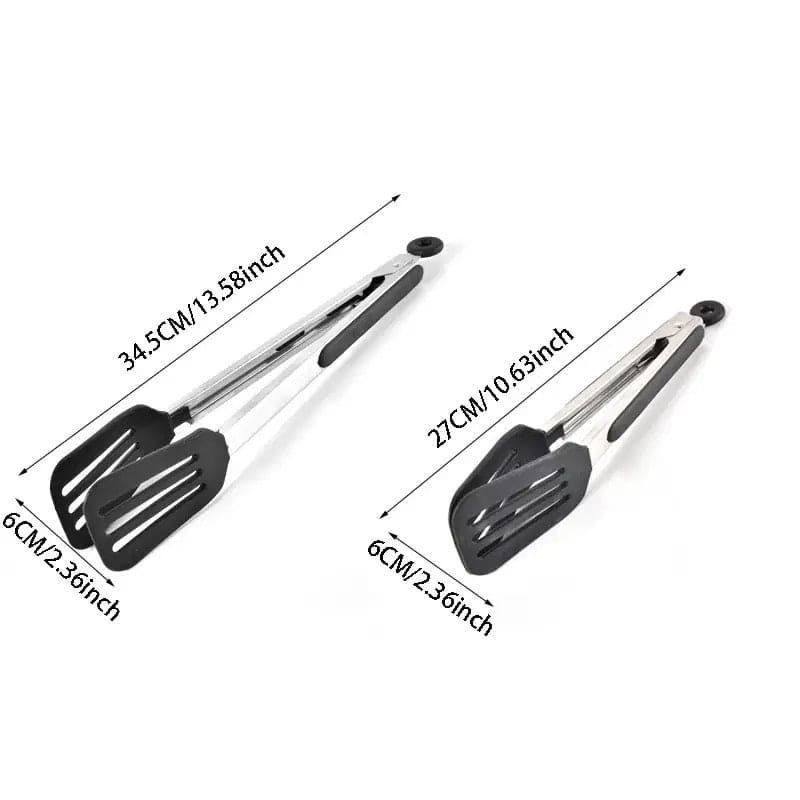 Silicon Non Stick Food Tong, Silicone Food Meat Salad Clamp, BBQ Bread Serving Cooking Clip, Foldable Barbecue Baking Tongs, Nylon Shank Dessert Tweezer Cooking Clamp, Heat-Resistant Bread Steak Serving Clips