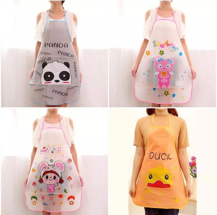 Lovely Cartoon Apron, Sleeveless Waterproof Anti-Oil Apron, Kitchen Cooking Waist Bib