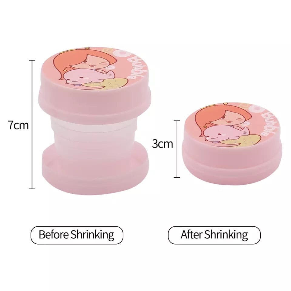 Folding Magic Water Cup, Kids Cartoon Drinking Cup, Travel Silicone Retractable Portable Outdoor Coffee And Cup, Telescopic Collapsible Plastic Cup, Household Kitchen & Dining Sports & Outdoors Mug, Folding Cups with Lid