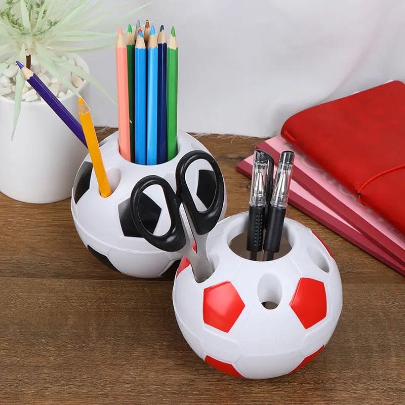 Football Desk Organizer, Creative Football Pen Holder, Desktop Soccer Shape Style Pencil Container, Multifunctional Pen Pencil Holder