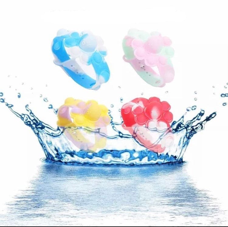 Flower Shaped Bubble Bracelet, Sensory Simple Dimple Fidget Toys, Anti Stress Sensory Stress Relief Wristband, Filip Silicone Press Finger Game Bubble Bracelet