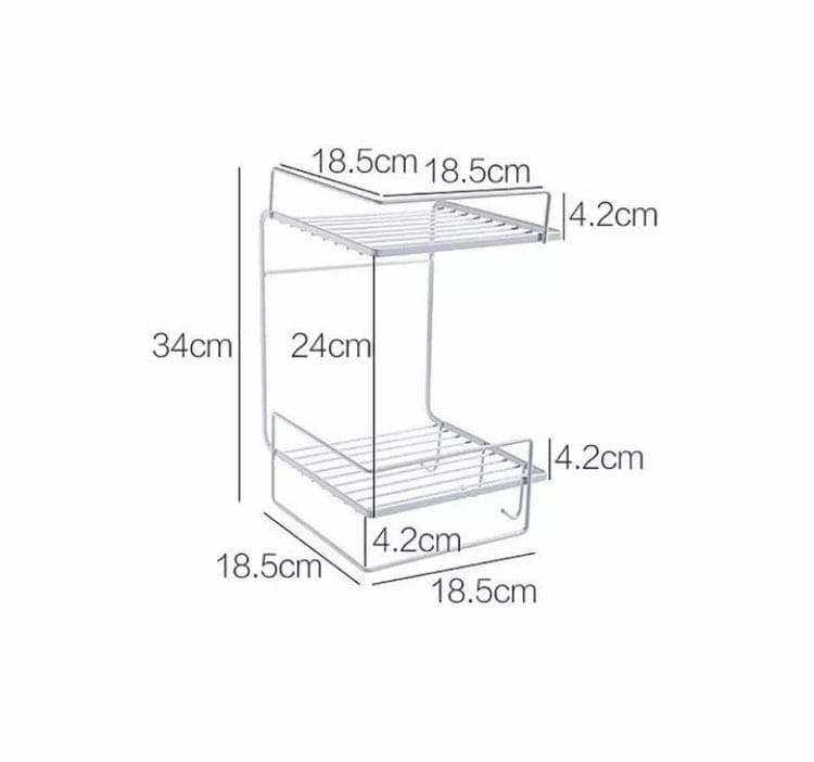 Double Layer Iron Wall Mounted Shelf For Kitchen Bathroom, Shower Shampoo Cosmetic Organizer Rack, Toilet Storage Shelves
