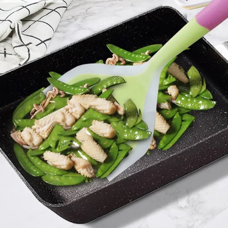 Silicone Spatula Scrapper, Cooking Utensils Beef Meat Egg Kitchen Scraper, Shovel Non Stick Spatula, Wide Pizza Cooking Tools, Non Stick Food Turner Lifters, Food Grade Silicone Cooking Spatula