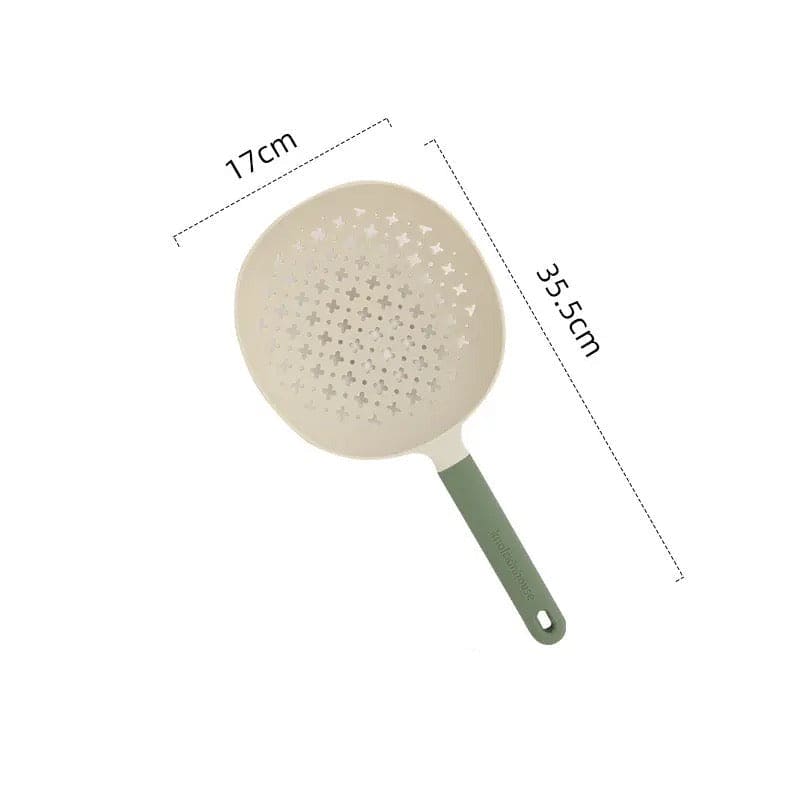 Hollow Soup Spoon, Large Leaky Spoon Filter, Silicone Portable Straining Noodle Spoon, Household Dumpling Filtering Drain Scoop, Heat Resistant Boiled Noodles Leaky Net Cooking Utensils Tool, Simple Scoop Baking Filtering Handle Spoon