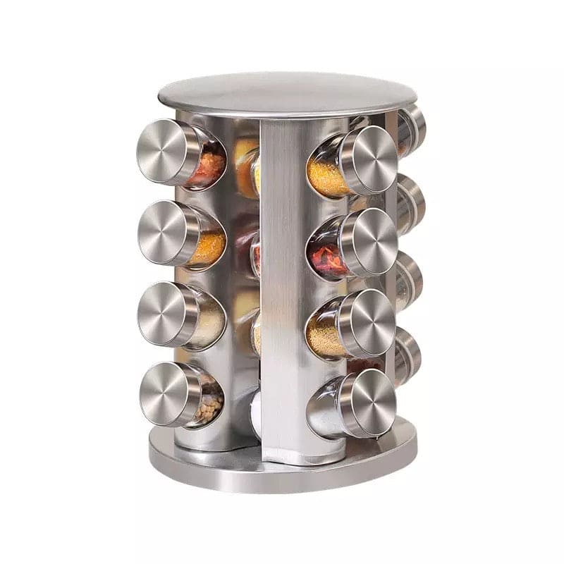 Rotatable Seasoning Rack, Stainless Steel Spice Rack, Countertop Rack Tower Organizer