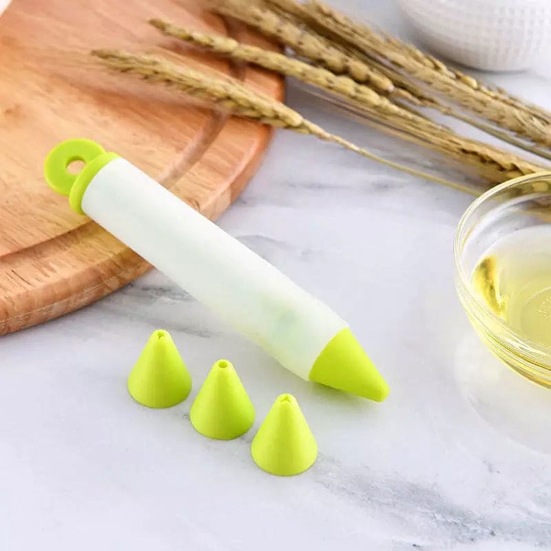 Silicone Decorative Pens, Chocolate Cookie Cake Writing Pen, Decorating Cake Molds Tool, Silicone Food Writing Pen For Dessert, Ice Cream Chocolate Decorating Pens Syringe Baking Tools