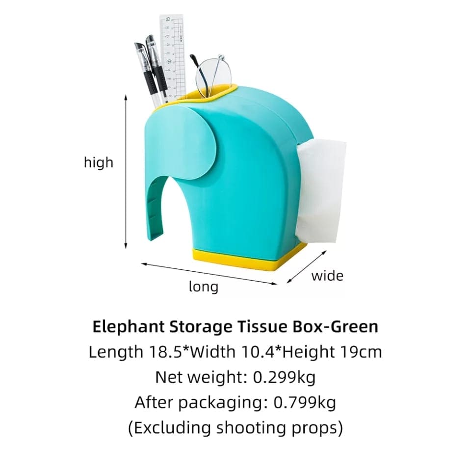 Model Elephant Pen Holder, Tissue Box Home Decoration For Living Room, Children's Desk Decor.