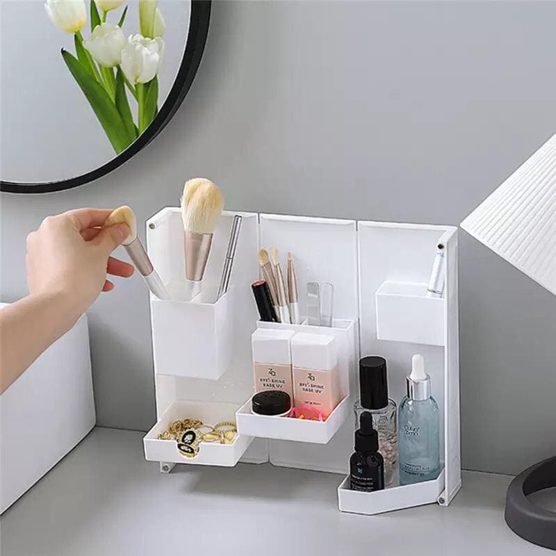 Multifunctional Collapsible Desktop pen holder, Magnetic Opening Closing Plastic Pen Case.