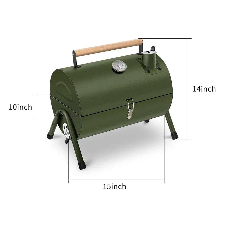 Round Folding BBQ Grill, Outdoor Tabletop Barbecue Grill, Multifunctional Portable Charcoal Grill, Compact Camping Grills for Outdoor Cooking, Smokey Charcoal Grill, Small Charcoal BBQ Grill Kitchen Cooking Tools, Counter Top Double Sided BBQ Oven