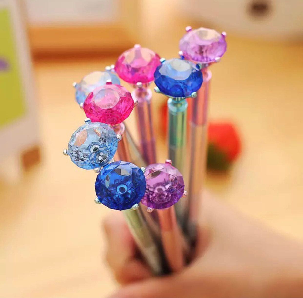 Stationery Rhinestone Gel Pen, Magical Crystal Ball Pen, Metal Gel Pen