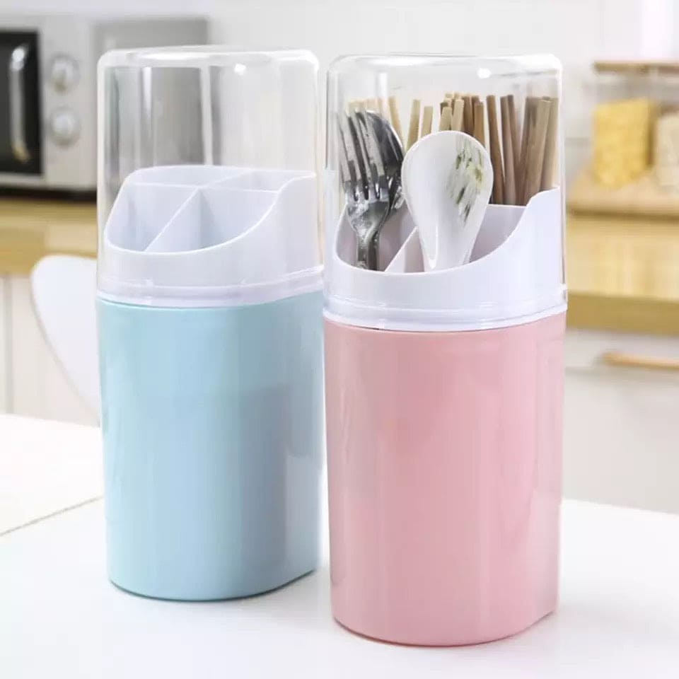 4 Compartment Cutlery Holder, Creative Cutlery Draining Rack, Draining Container For Forks Knife