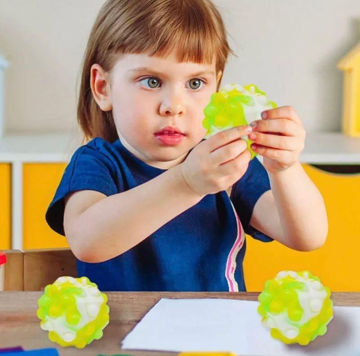 Pop It Anti-Stress Squishy Soft Balls For Kids, 3D Anti-Pressure Squeeze Pop Ball, Silicone Sensory Toys Stress Balls