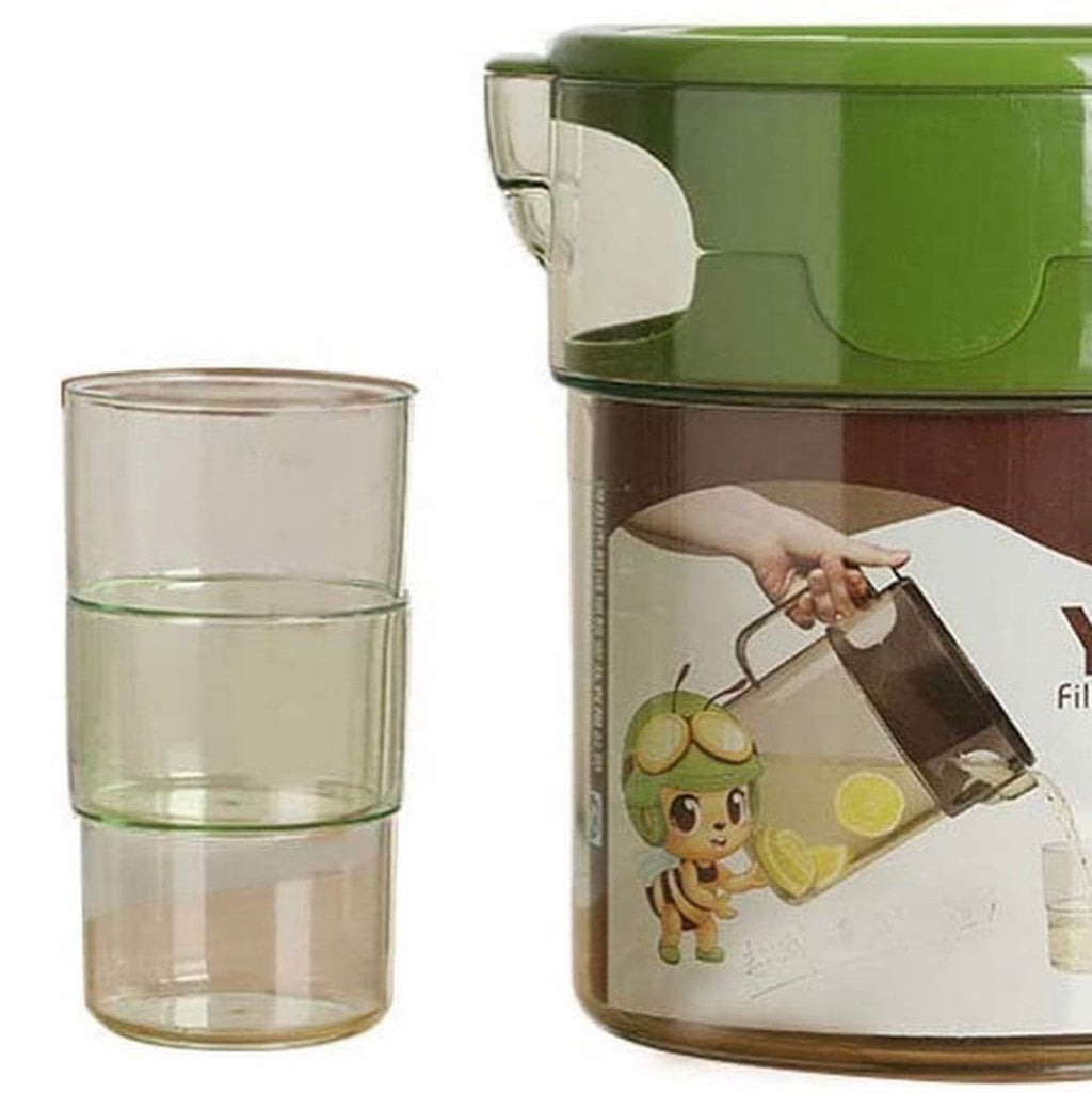 Durable Plastic Water Jug Glass Set.