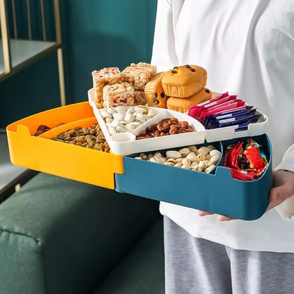 2 Layer Candy Box, Nut Case Snack Storage Box, Dessert Fruit Plate Tray