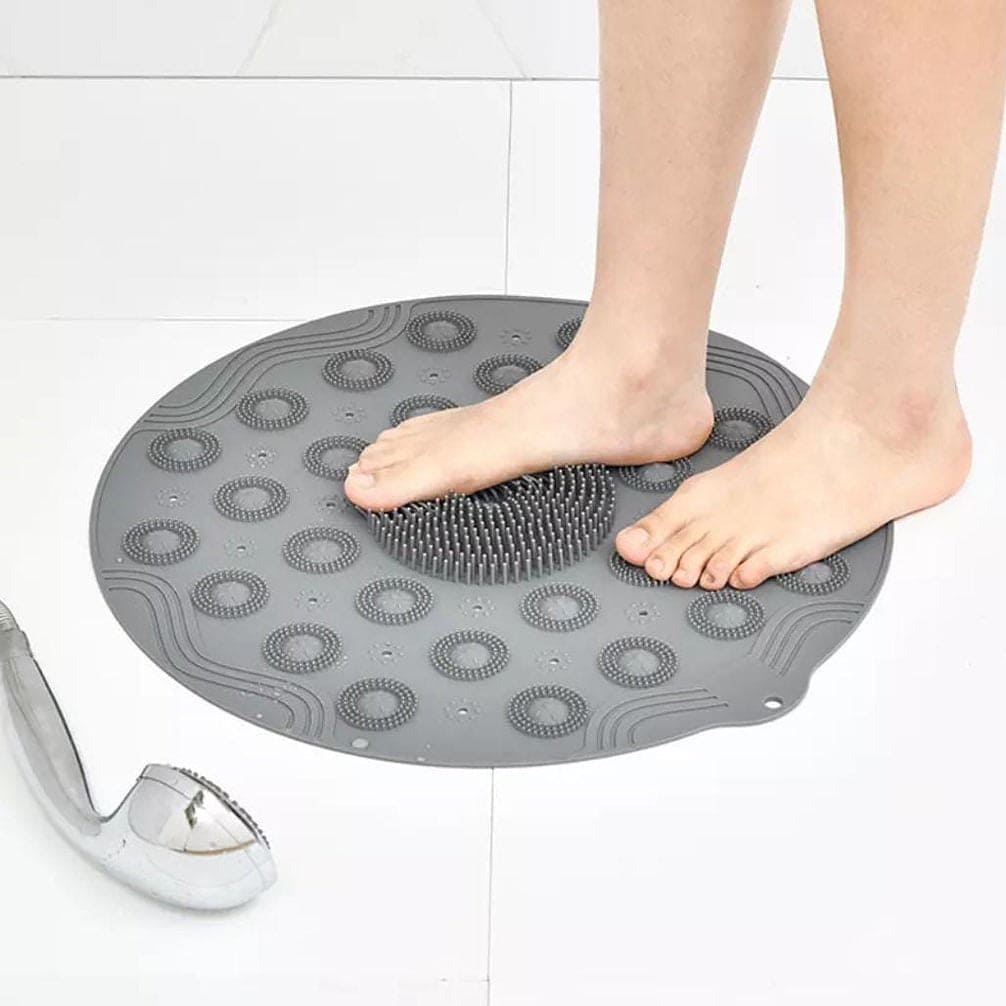 Silicone Bathroom Shower Mats, Multifunctional Water Absorption Bathroom Mats, Non-Slip Floor Mat
