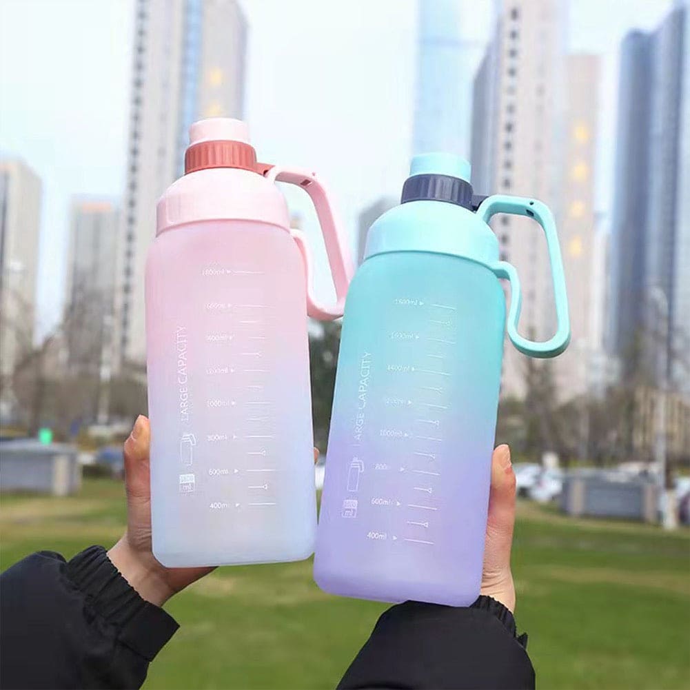 1.8L Rainbow Water Bottle, Motivational Water Bottle.