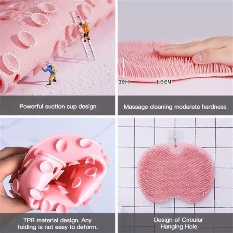 Silicone Bath Mat, Shower Cushion Brush Foot Massage Mat Scrub Back Bath Brush, Anti-Slip Scrub Pad, Anti-slip Mat Scrubber, Rubbing Back Artifact Massage Bathtub Sucker