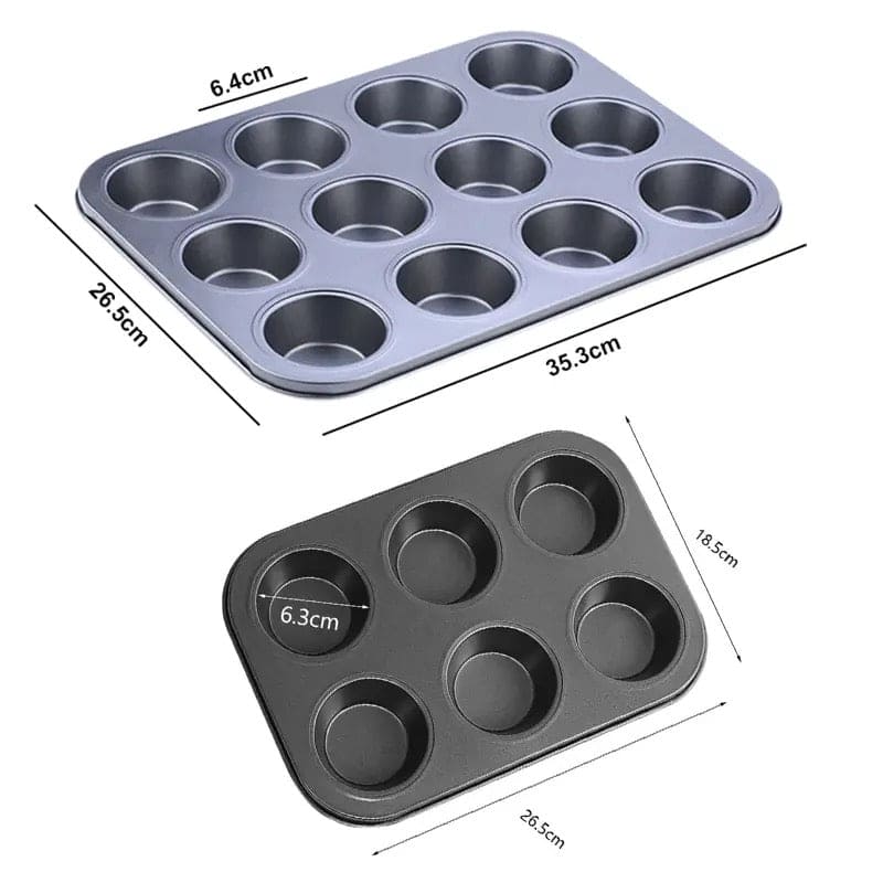 Non Stick Muffin Tray, Cupcake Muffin Tart Shells Mold, Cupcake Baking Tray, Bakeware Kitchen Accessories, Baking Pan Tool, Round Biscuit Pan