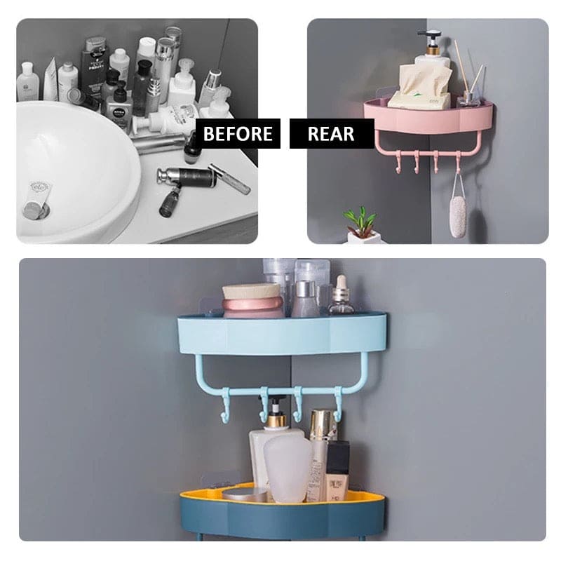 Bathroom Corner Shelf, Wall-Mounted Corner Shelf Storage Rack.