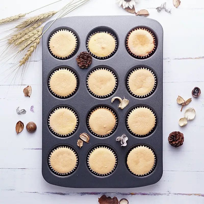 Non Stick Muffin Tray, Cupcake Muffin Tart Shells Mold, Cupcake Baking Tray, Bakeware Kitchen Accessories, Baking Pan Tool, Round Biscuit Pan