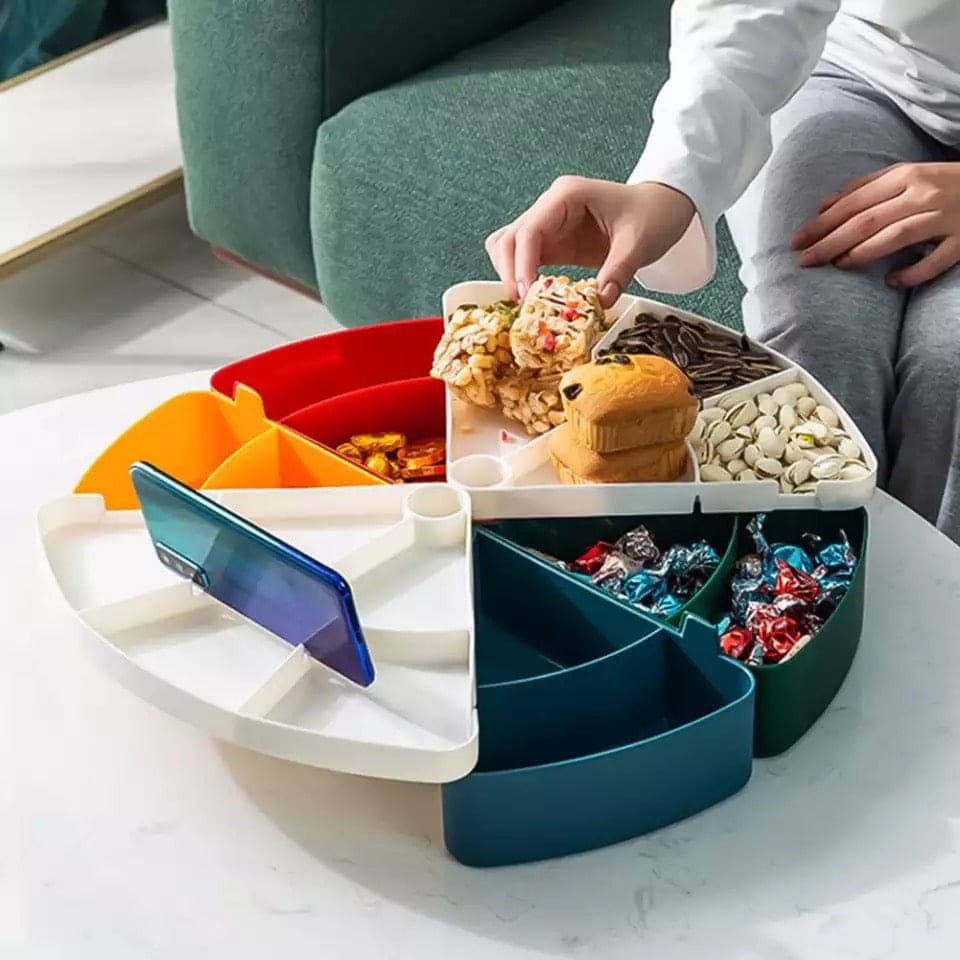 2 Layer Candy Box, Nut Case Snack Storage Box, Dessert Fruit Plate Tray