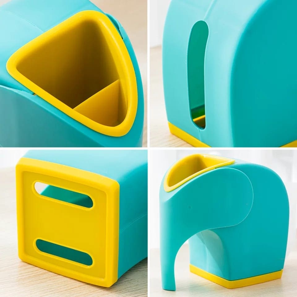 Model Elephant Pen Holder, Tissue Box Home Decoration For Living Room, Children's Desk Decor.