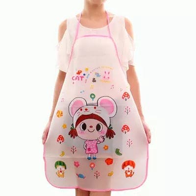 Lovely Cartoon Apron, Sleeveless Waterproof Anti-Oil Apron, Kitchen Cooking Waist Bib