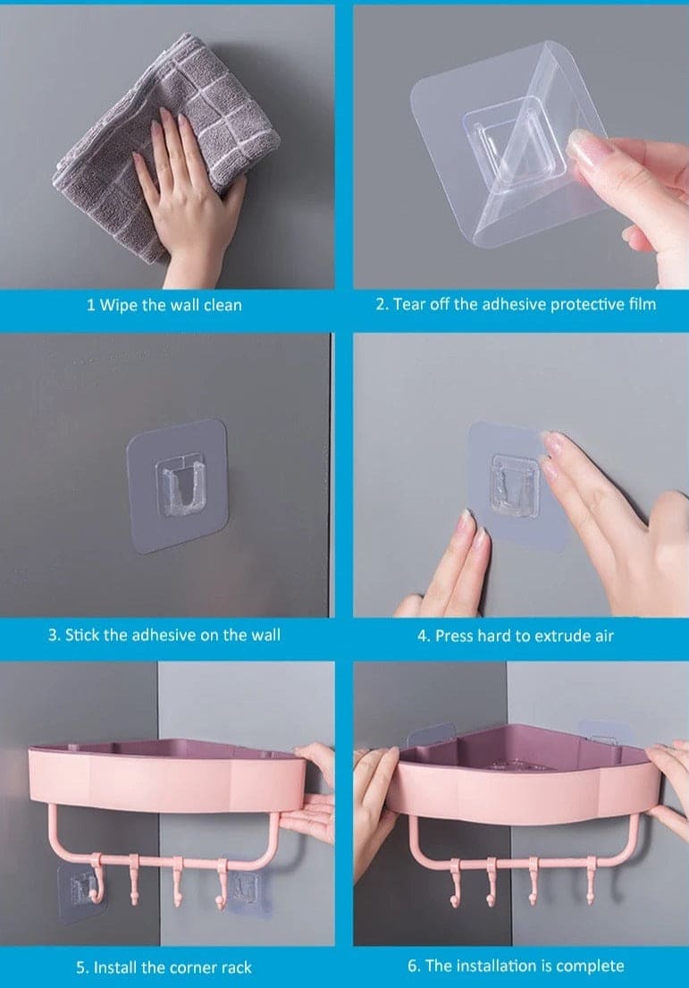 Bathroom Corner Shelf, Wall-Mounted Corner Shelf Storage Rack.