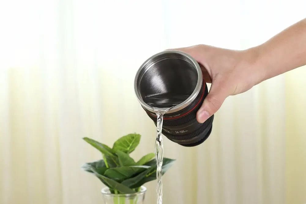 Creative 400ml Stainless Steel Liner Camera Lens Mug, Coffee Tea Cup Mug With Lid, Novelty Gifts Thermocup Thermo Mug, SLR Camera Coffee Mug,  Stainless Steel Vacuum Flasks Thermal Insulation Cup