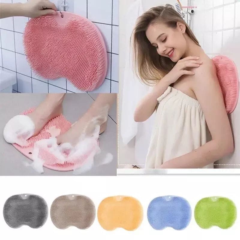 Silicone Bath Mat, Shower Cushion Brush Foot Massage Mat Scrub Back Bath Brush, Anti-Slip Scrub Pad, Anti-slip Mat Scrubber, Rubbing Back Artifact Massage Bathtub Sucker