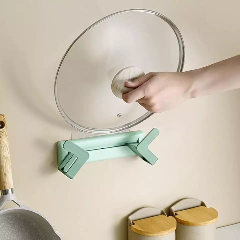 Multifunctional Punch Free Pot Cover Rack, Pot Lid Rack, Wall Mounted Pot Lid Holder, Adjustable Kitchen Cabinet Storage, Household Pot Cover