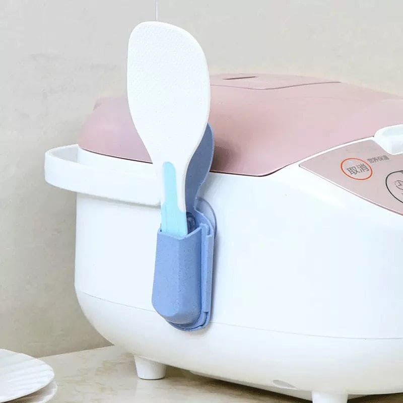 Mini Sticky Spoon Rack, Rice Scoop Fork Spoon Holder Sucker, Kitchen Utensil Holder, Tableware Storage Rack, Creative Household Gadgets, Suction Cup Pasting Kitchen, Multifunctional Storage Rack for Kitchen