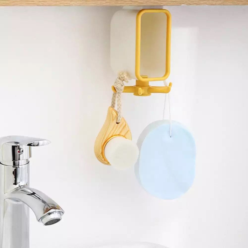 Creative New Storage Rotating Rack With Claw Hook, 360 Rotatable Hook Storage Hanger, Punch Free Multipurpose Hook, Home Storage Cabinet Rack, Wall Mounted Spoon Holder Rack