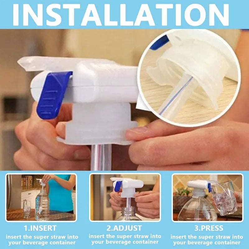 Magic Tap Drink Dispenser, Automatic Beverage Dispenser, Spill Proof Magic Tap, Portable Drinking Pumping Unit, Automatic Drinking Straw Suction Pump, Straw Magic Tap