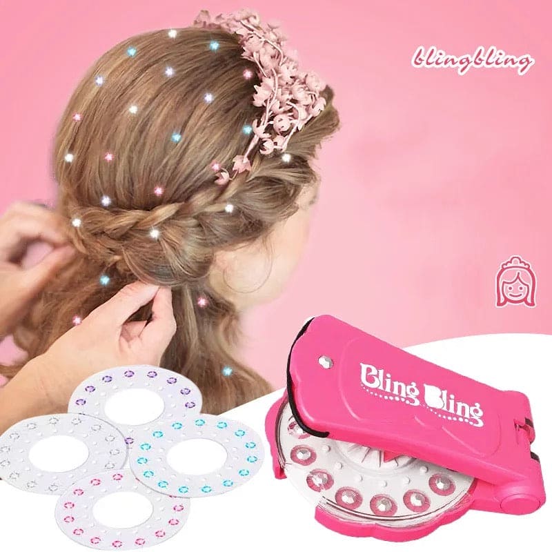 Automatic Hair Braider, Braiding Hairstyle Tools Twist Machine, Girls Hair Gems Kit, Gems Blingers Deluxe Set Toy, Pretend Play Jewel Refill Set, Hair Shining Glitter Drill Toy, Glitter Drill Toy, Decoration Deluxe Set