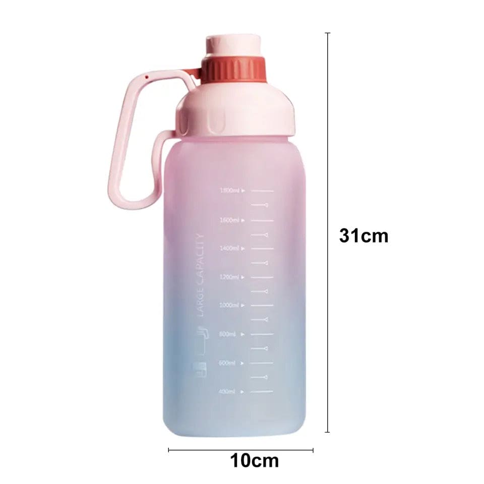 1.8L Rainbow Water Bottle, Motivational Water Bottle.