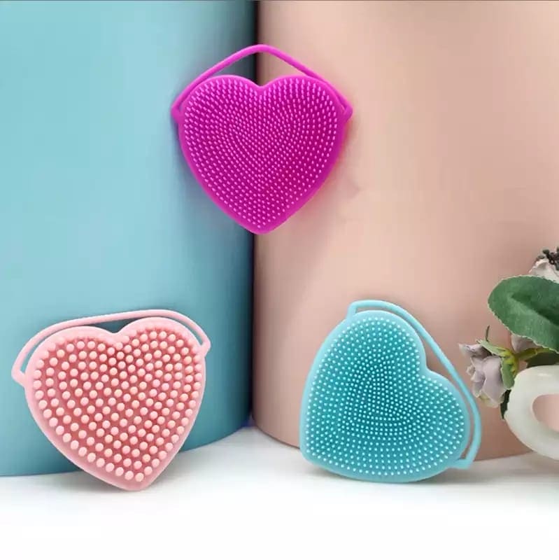 Silicon Heart Sponge, Baby Shampoo Shower Brush, Children Silicone Rubbing Mud, Massage Body Bath Brush, Kids Skin Care Nursing Bath Rubbing Supplies