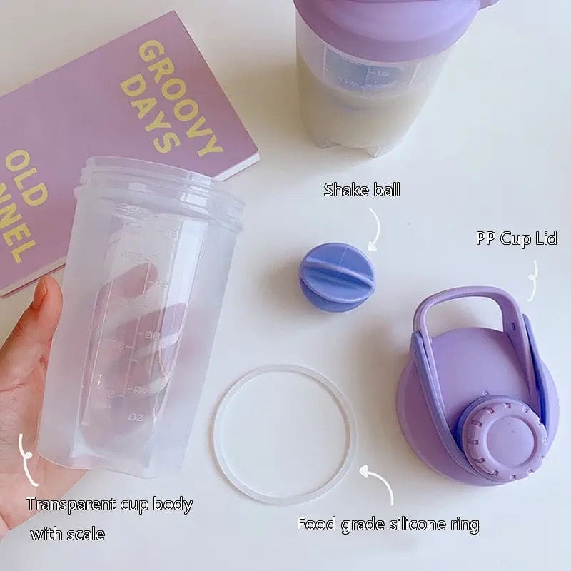 Portable Protein Shaker Bottle, Leak Proof Water Bottle For Gym, Fitness Training Sport Mixing Cup With Scale, Outdoor Shaker Bottle, Portable Drinking Bottle, Blender Shaker Bottle, Herbalife Water Bottle For Drink